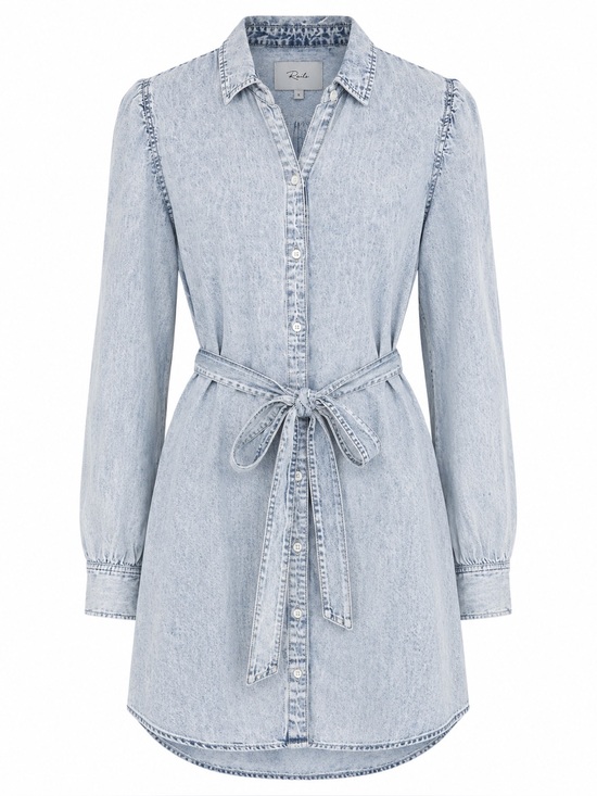 Rails Dresses & Skirts - NWT Rails Adele Belted Mini Shirt Dress Light Acid Wash Denim Medium $218